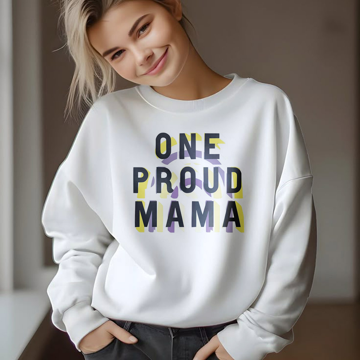 One Proud Mama Enby Flag T-Shirt, Sweatshirt, Hoodie, TankTop.